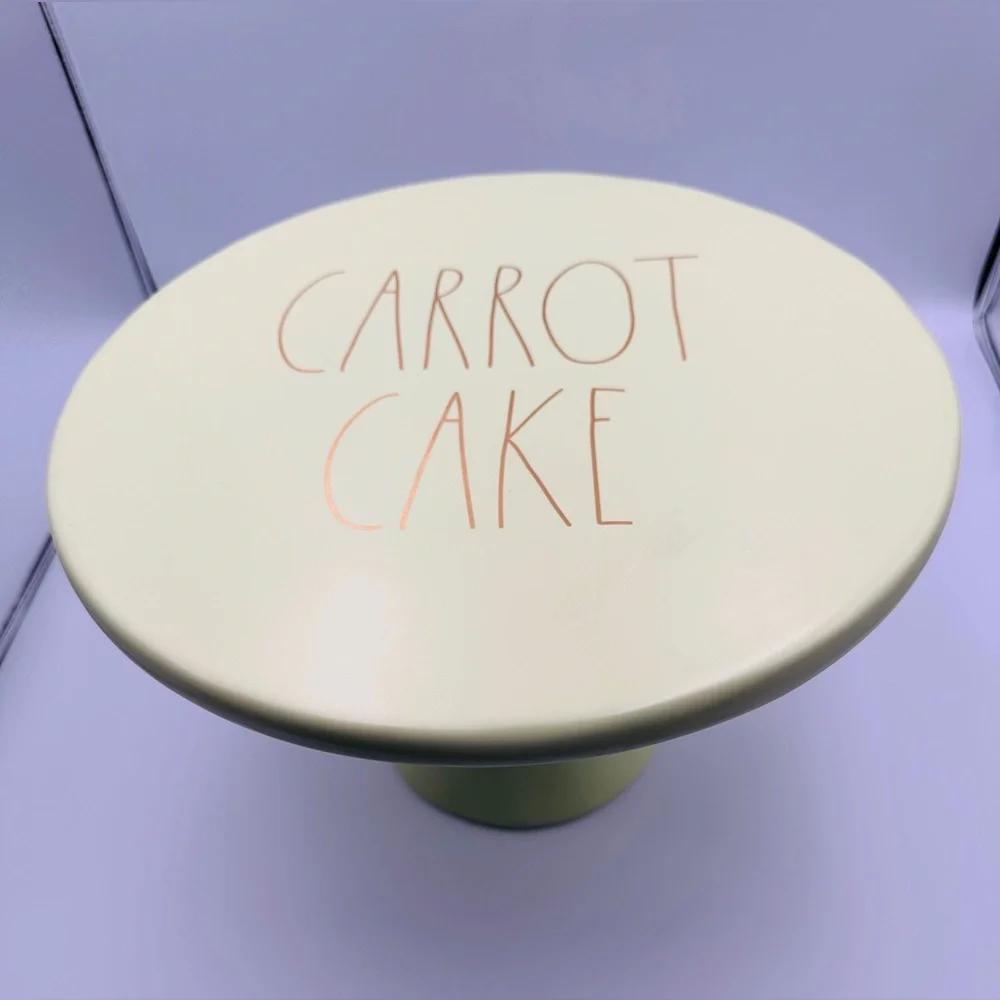 Rae Dunn CARROT CAKE Pale Green Ceramic Pedestal Cake Stand